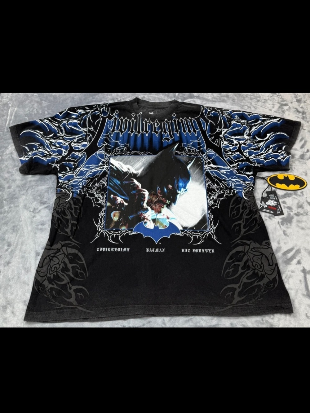 Civil Regime Batman Throne Knight Graphic Oversized Black Crew Neck T-Shirt XL